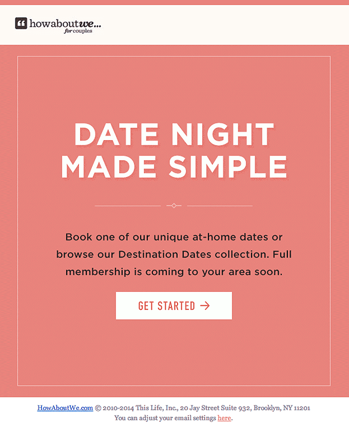 Welcome Email from How About We