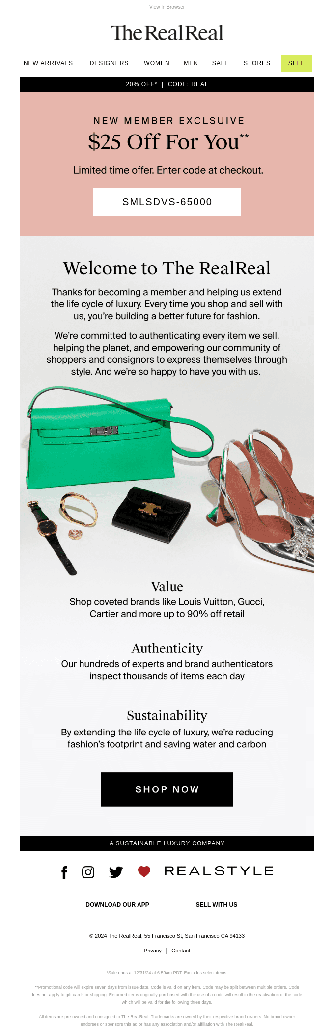 Welcome. Enjoy $25 off.
