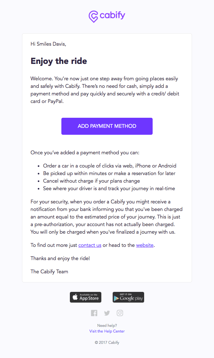 Welcome to Cabify