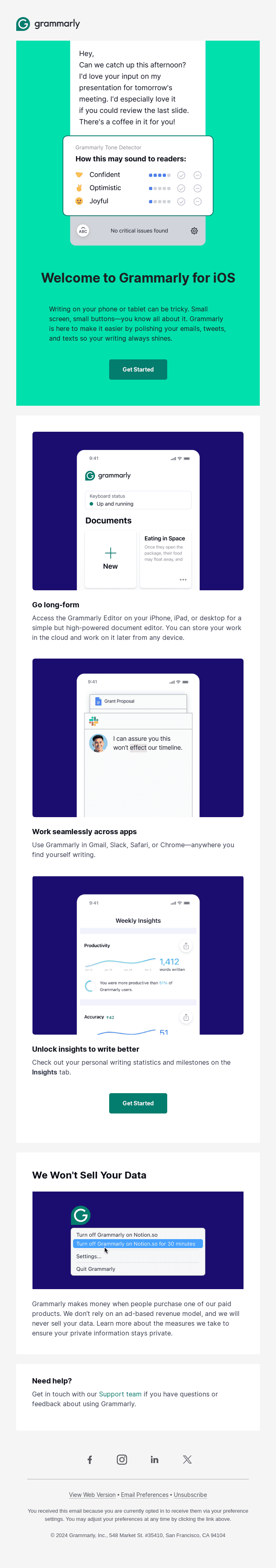 Welcome to Grammarly for iOS