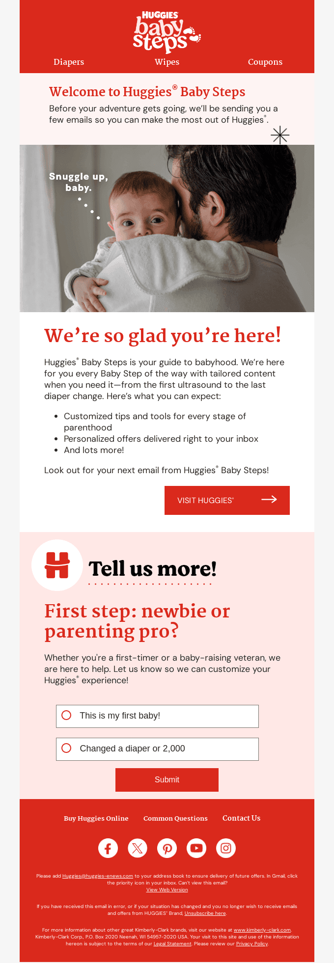 Welcome to Huggies® Baby Steps!