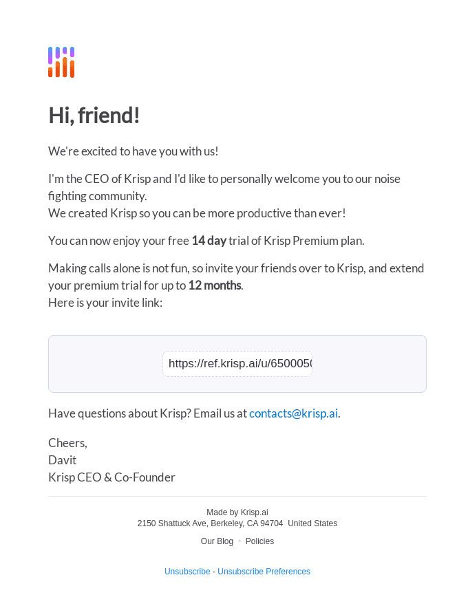 Welcome to Krisp! 👋