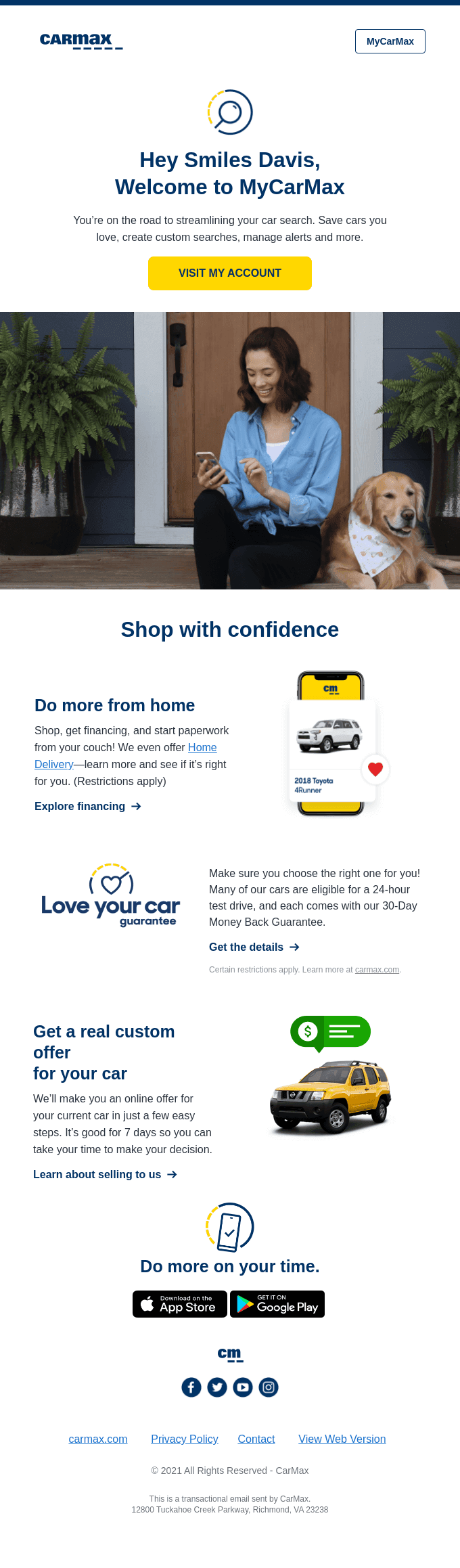 Welcome to MyCarMax!