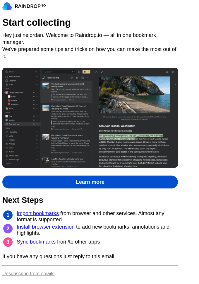 Welcome to Raindrop.io