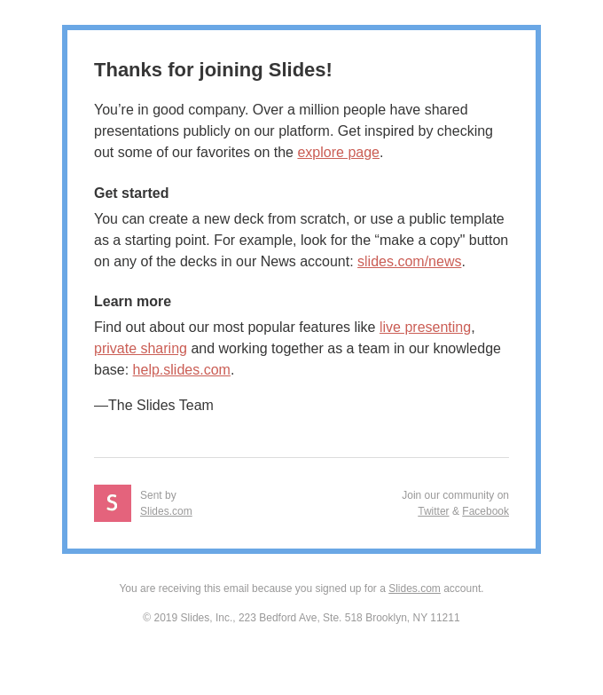 Welcome to Slides