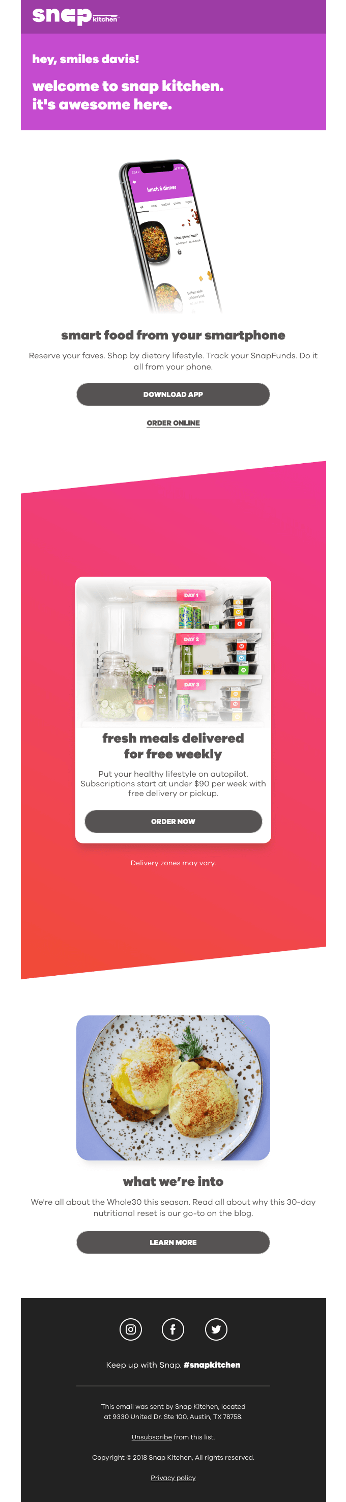 Welcome to Snap Kitchen