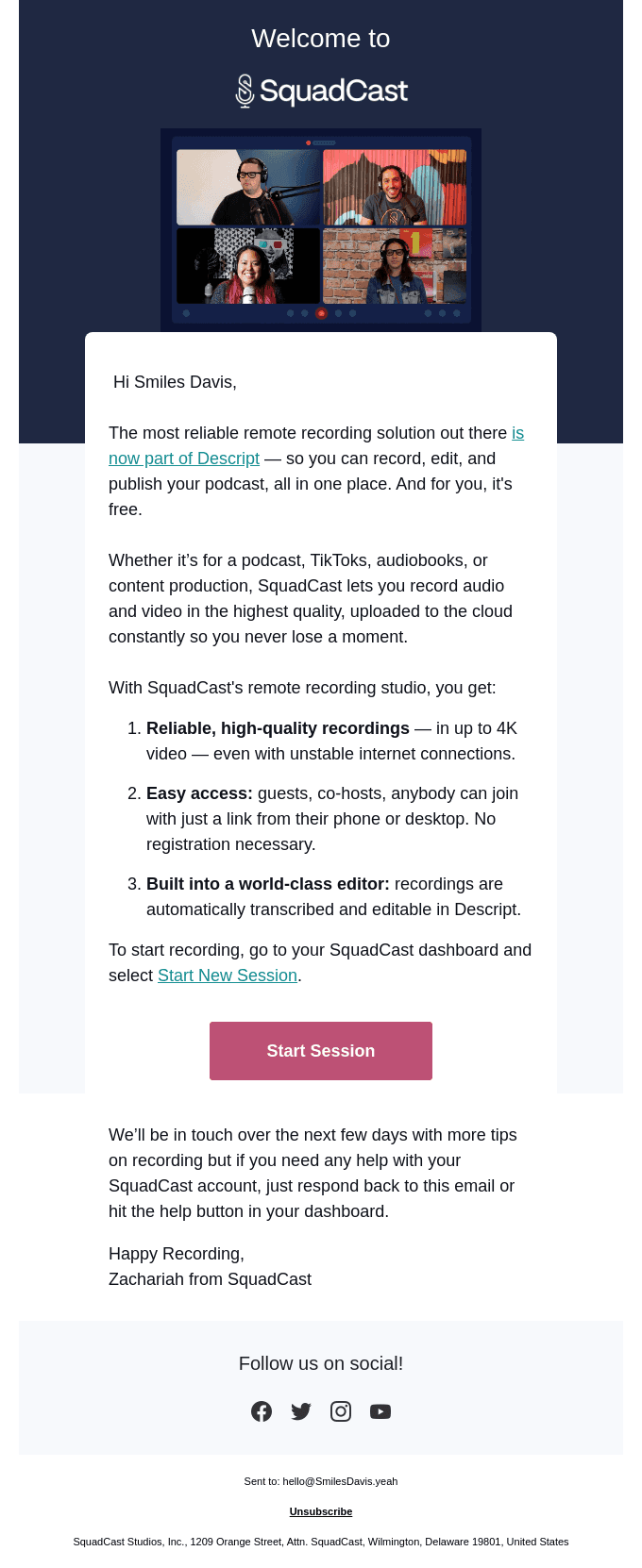 👋 Welcome to SquadCast