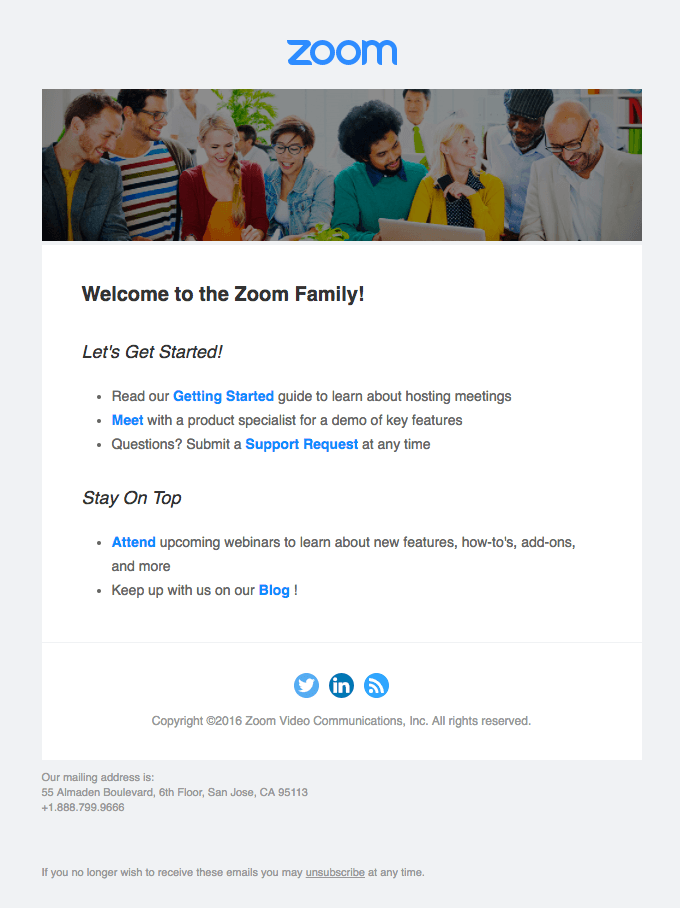 Welcome to the Zoom Family