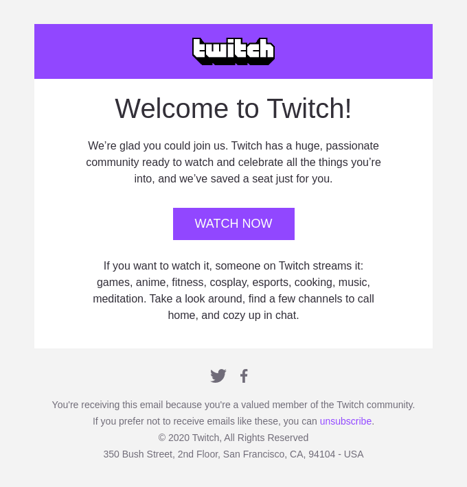 Welcome to Twitch
