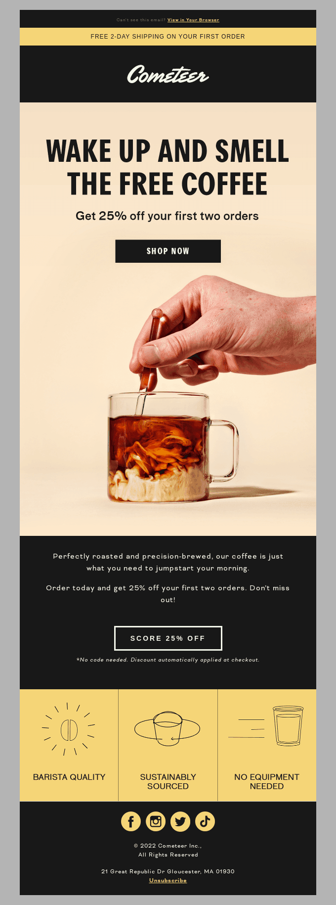 We’re giving you free coffee!
