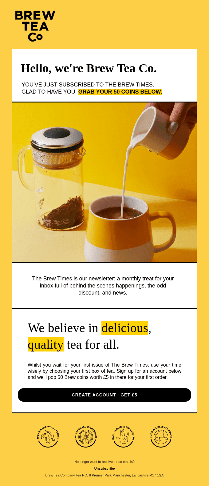 We're Glad To Have You.