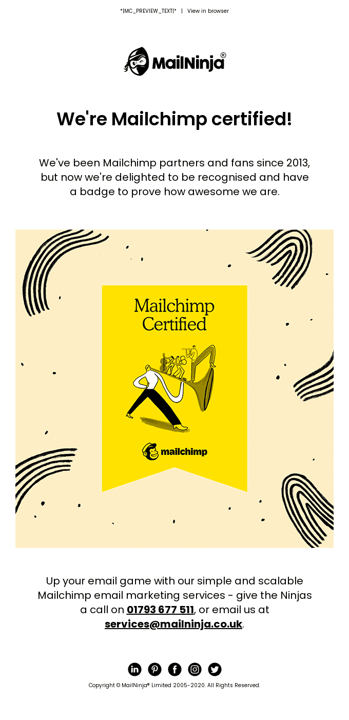 We're Mailchimp certified! 🎉