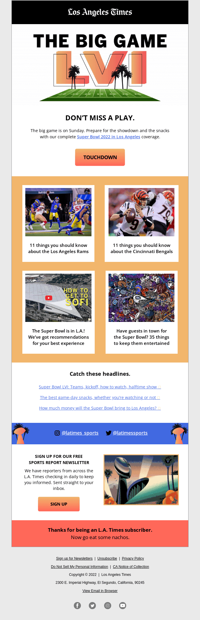 We’ve got your game day updates