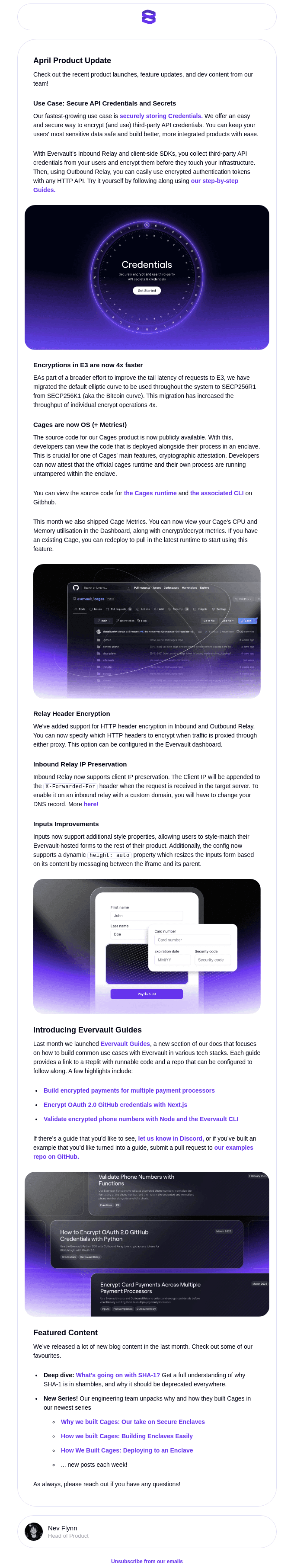 What's new at Evervault - April