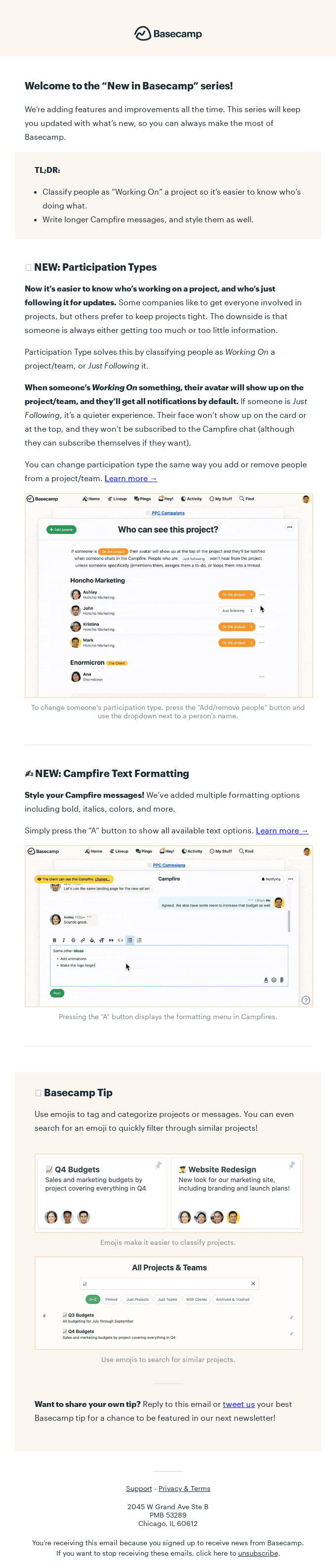 What's New in Basecamp