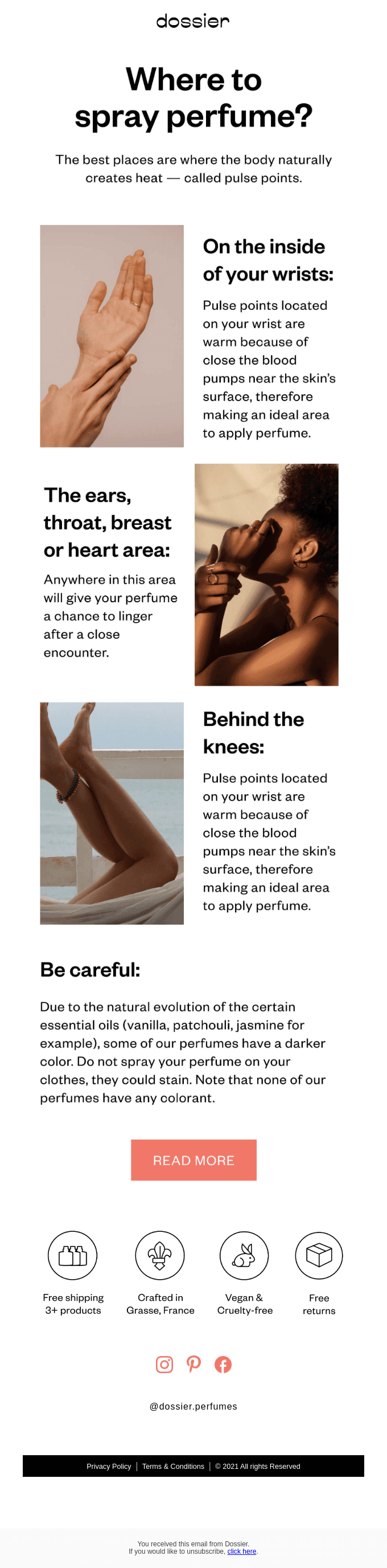 Where to spray perfume?