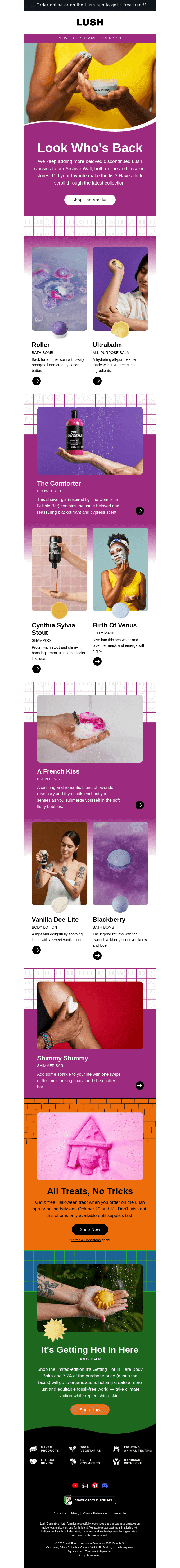 Which Lush classics are back?
