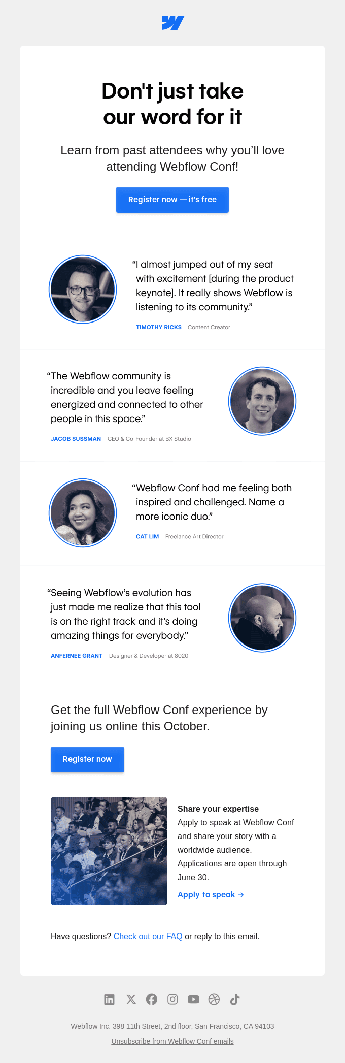 Why people love Webflow Conf