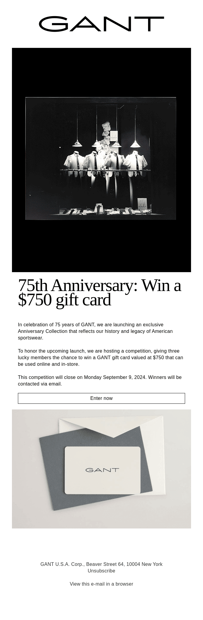 Win a $750 GANT gift card