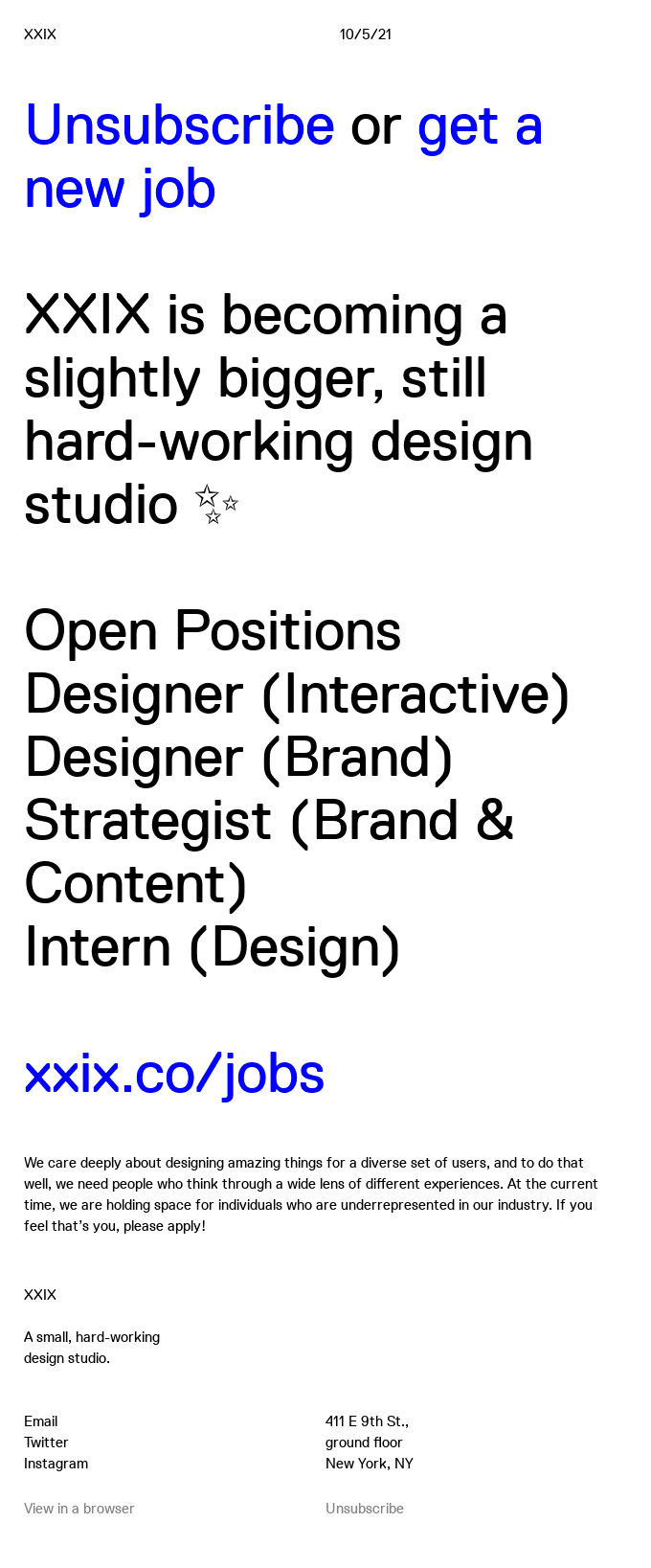 🤝 Work at XXIX