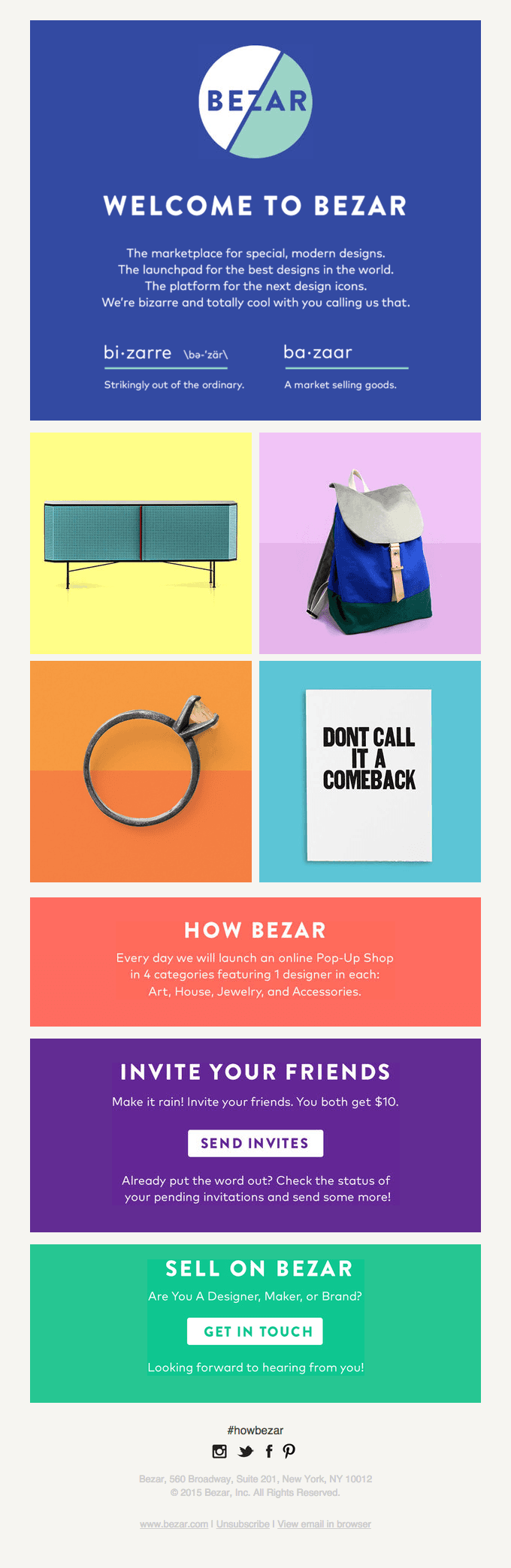 You’re In! Sweet. Welcome To Bezar, The Marketplace For Design