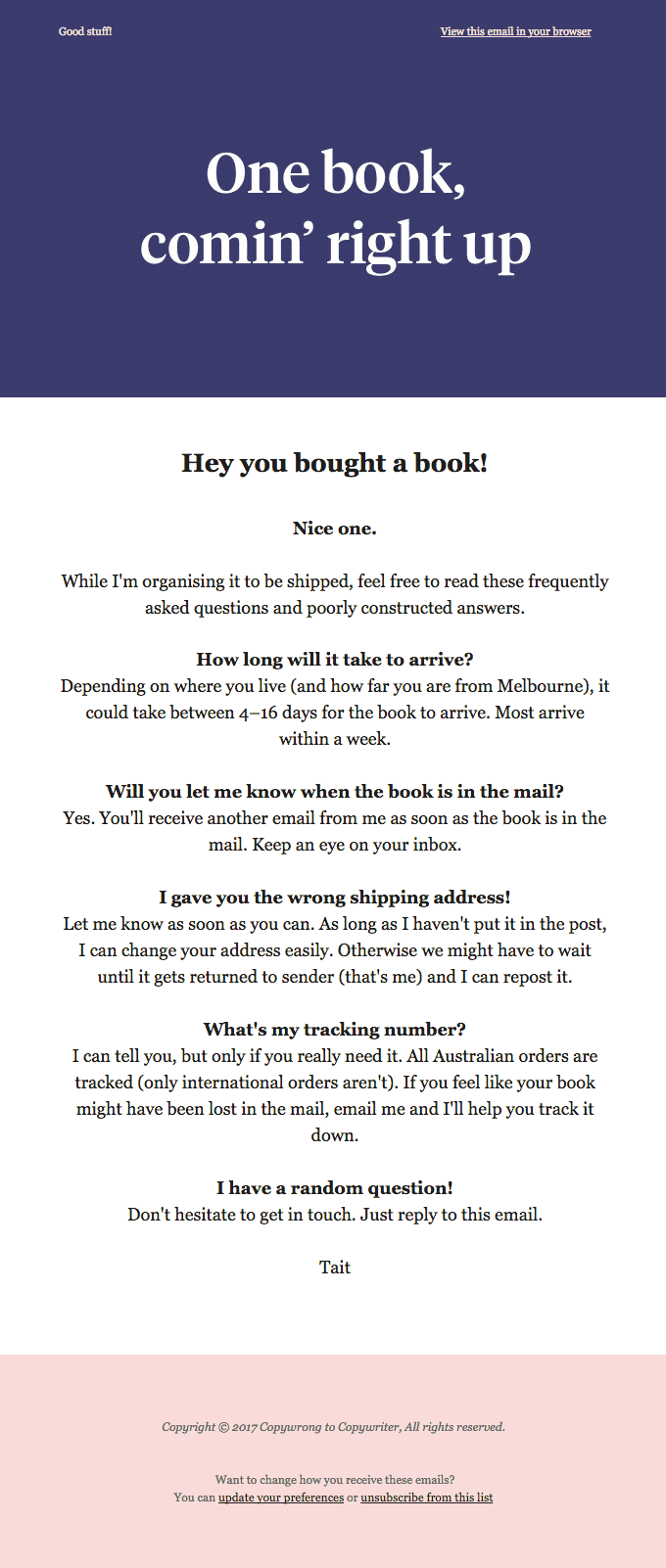 You bought a book