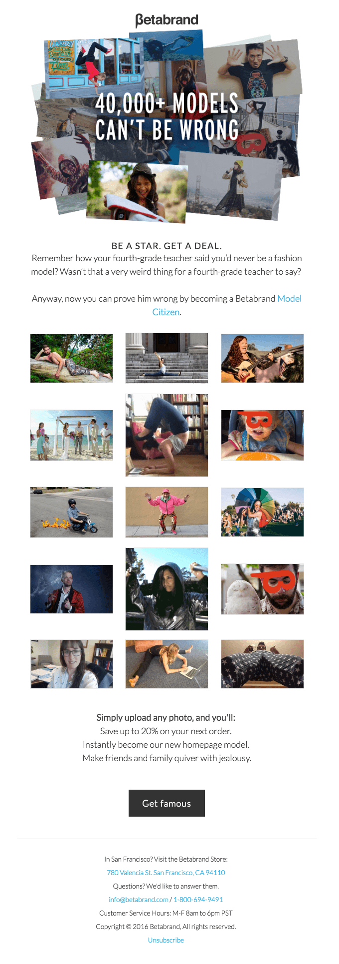 >>You Could Be Our Newest Model!