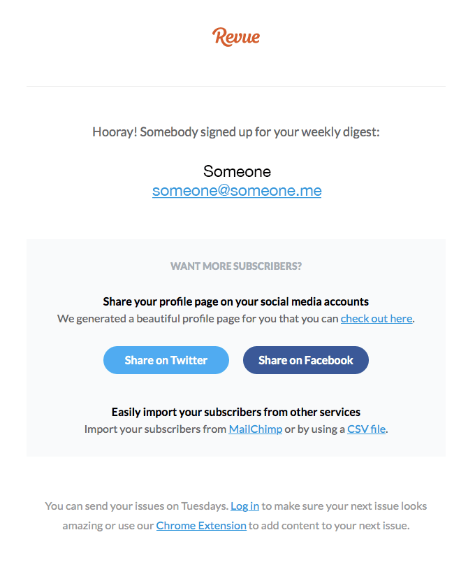 You have a new subscriber!
