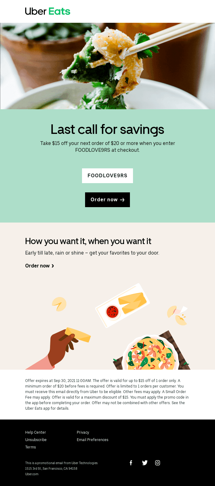 Your $15 off is almost gone