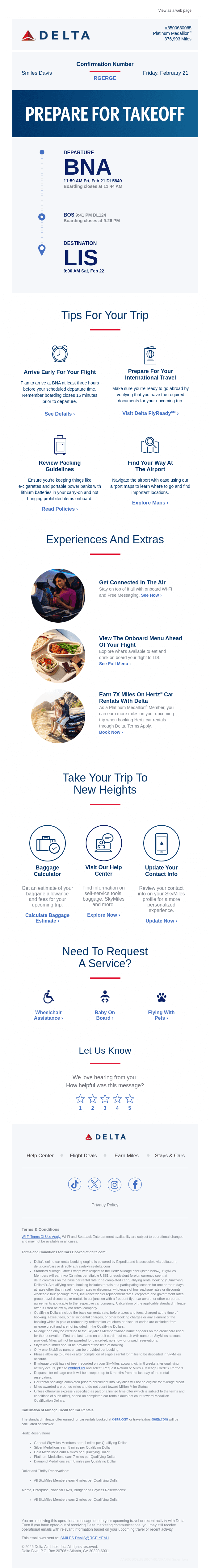 Your BNA > LIS Trip Details