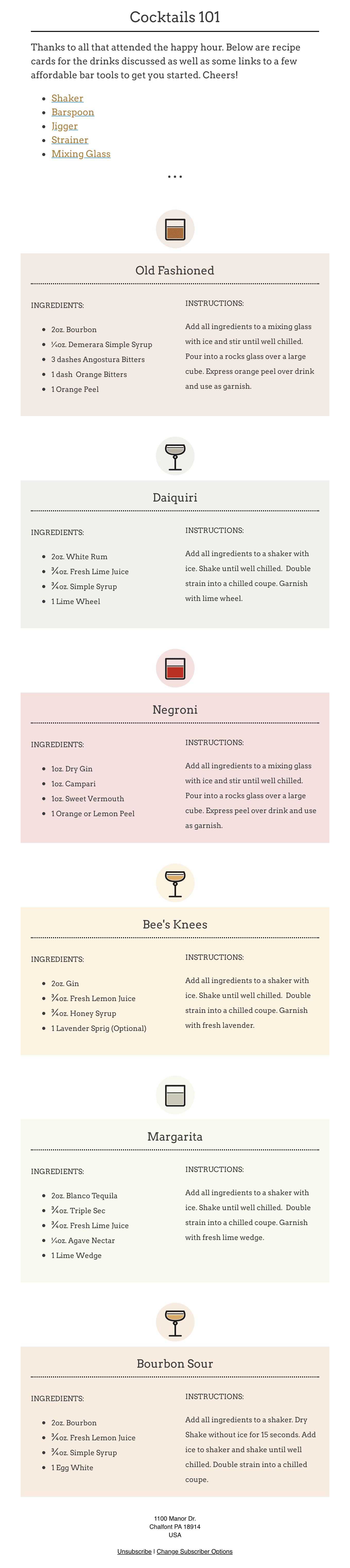 Your Cocktails 101 Recipes 🥃