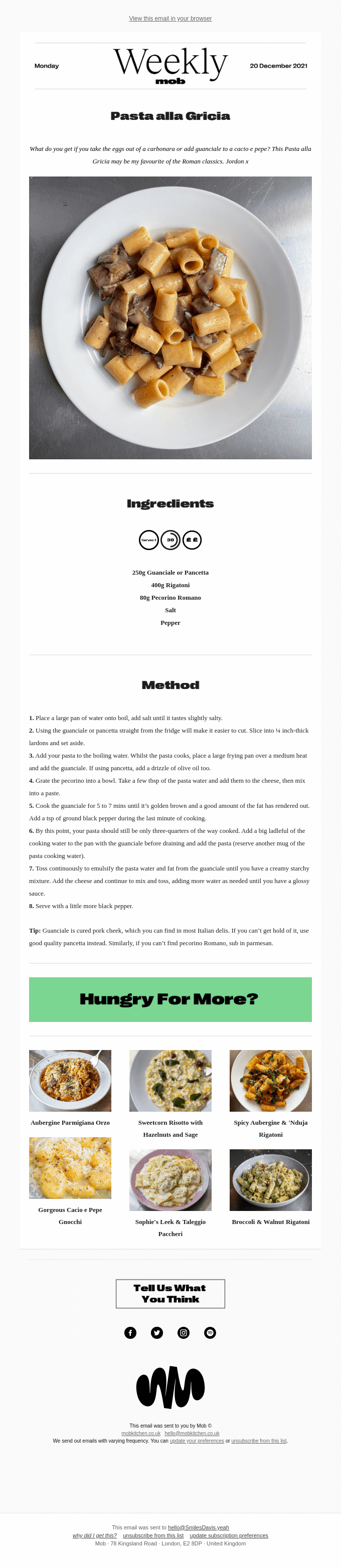 Your Exclusive Mob Recipe