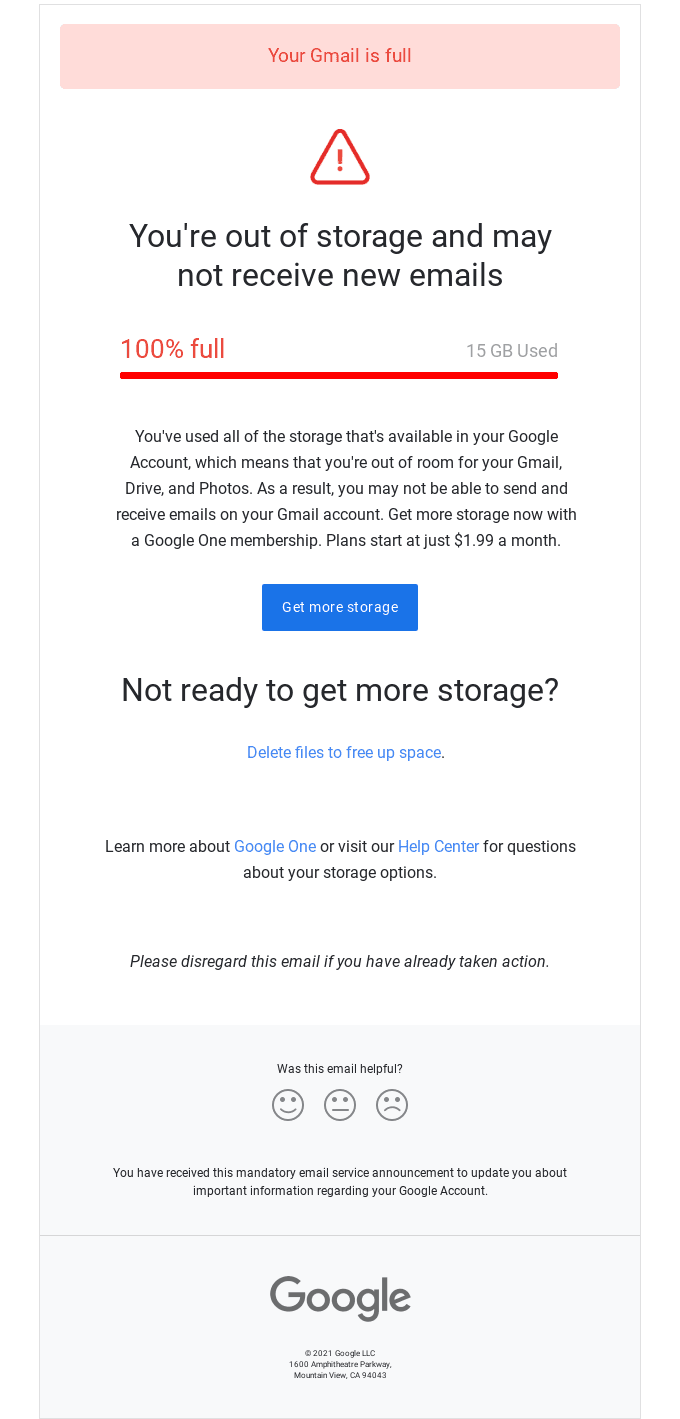 Your Gmail is full