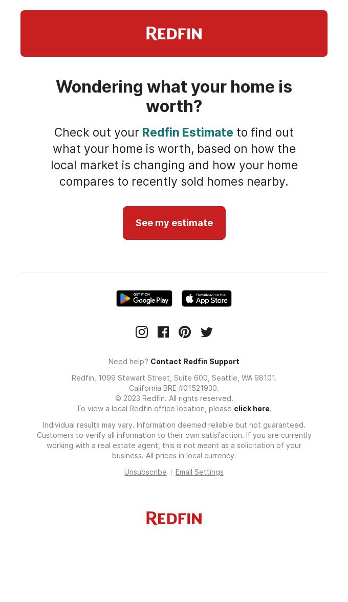 Your home's Redfin Estimate