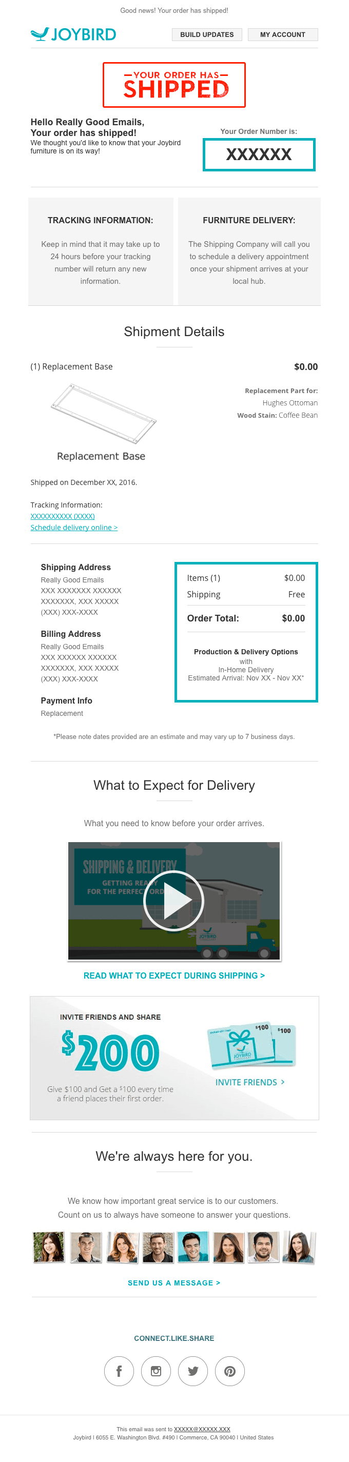 Your Joybird order shipped!