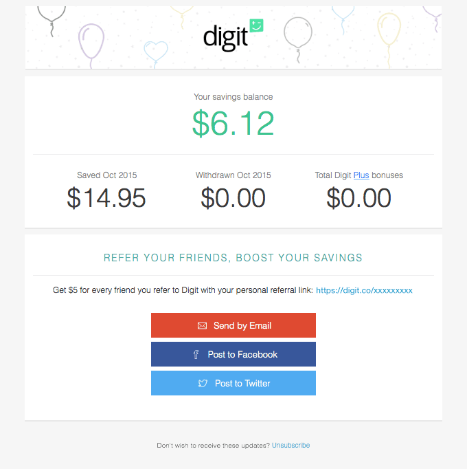 Digit: Your October 2015 Statement