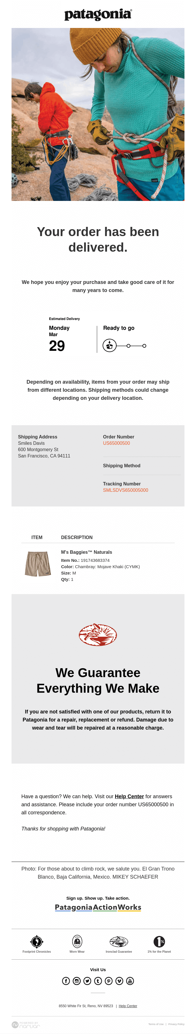 Your order has been delivered