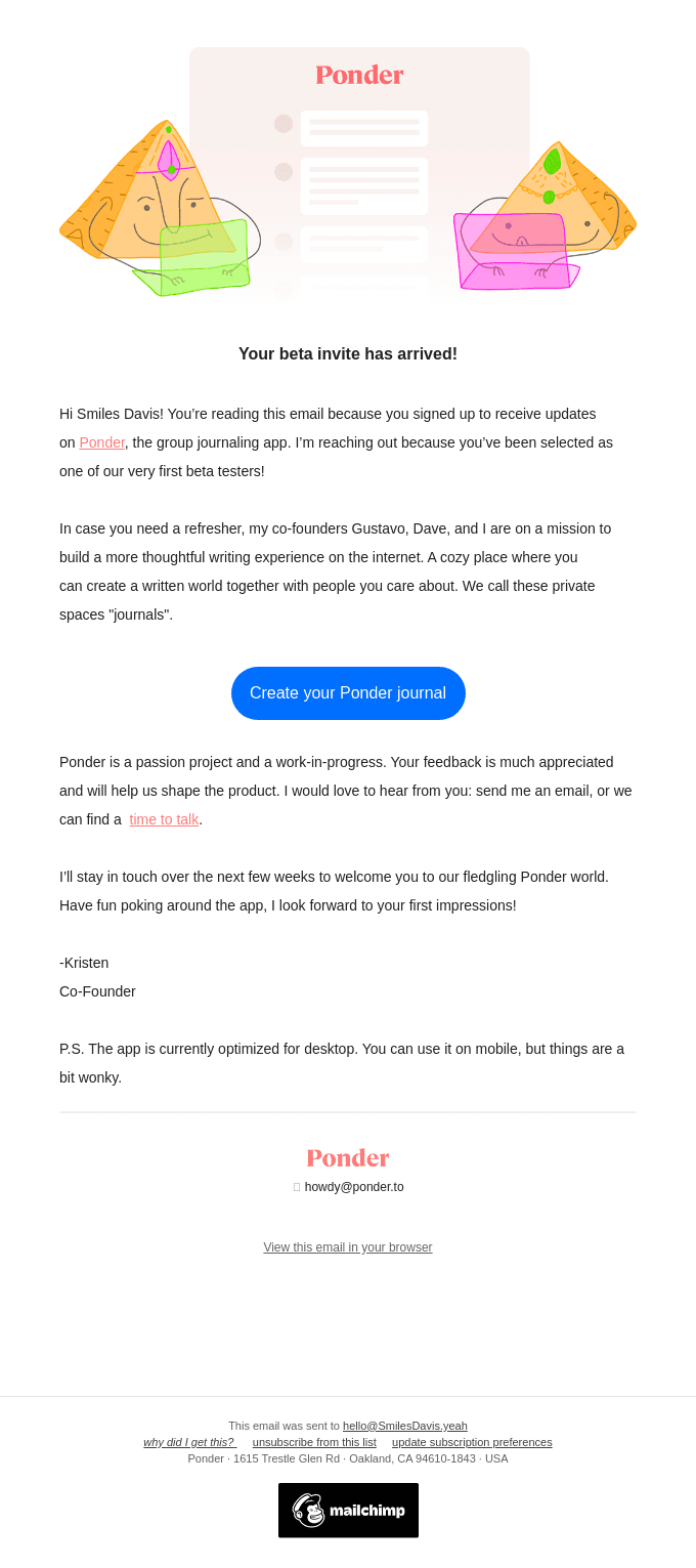 Your Ponder Beta Invite