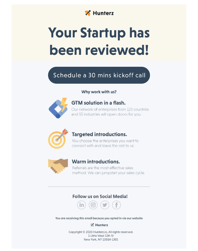 Your Startup has been reviewed!