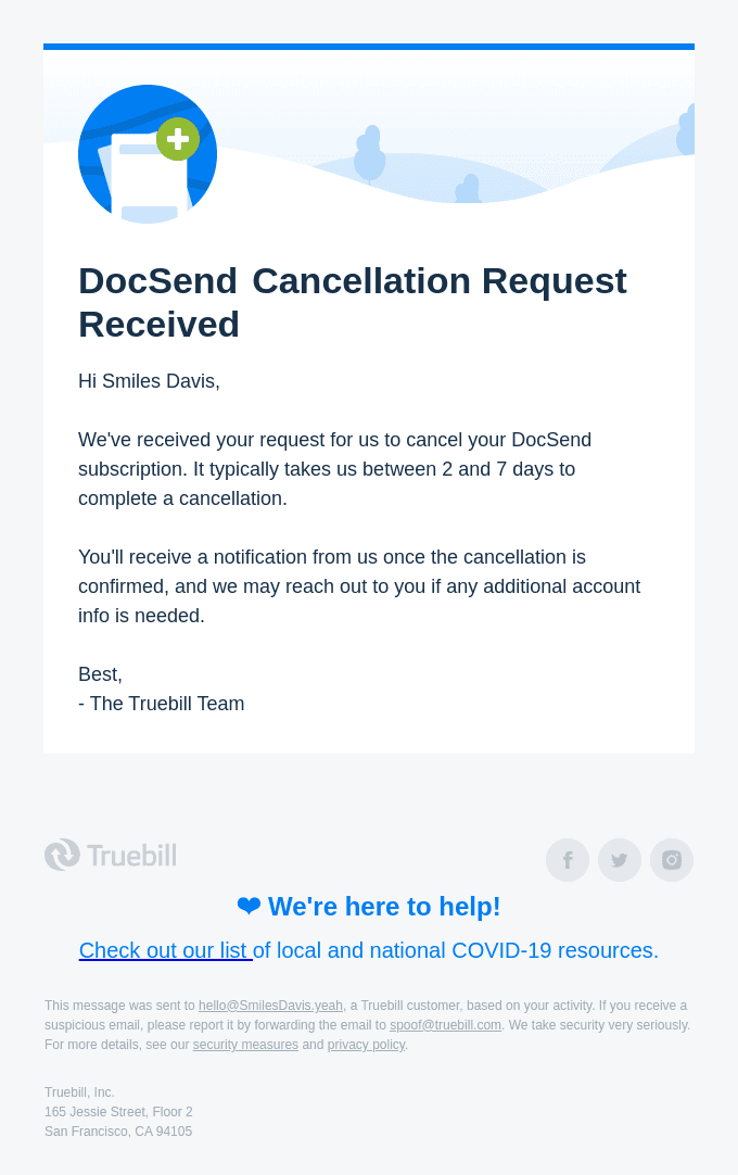 Your Truebill Cancellation