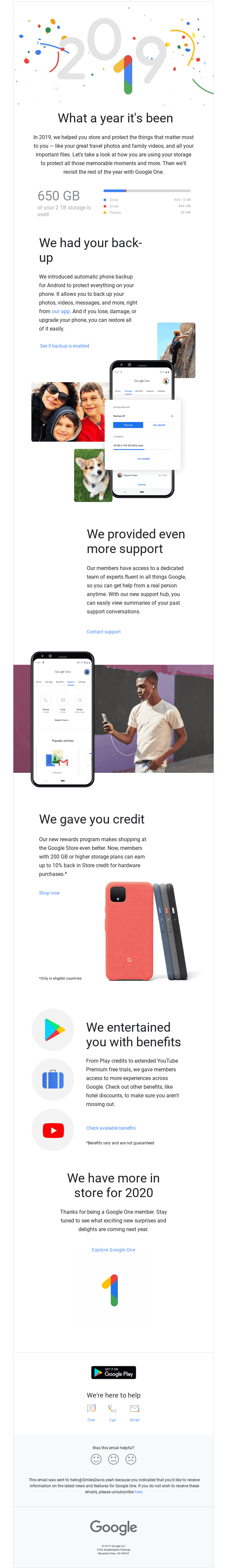 Your year with Google One