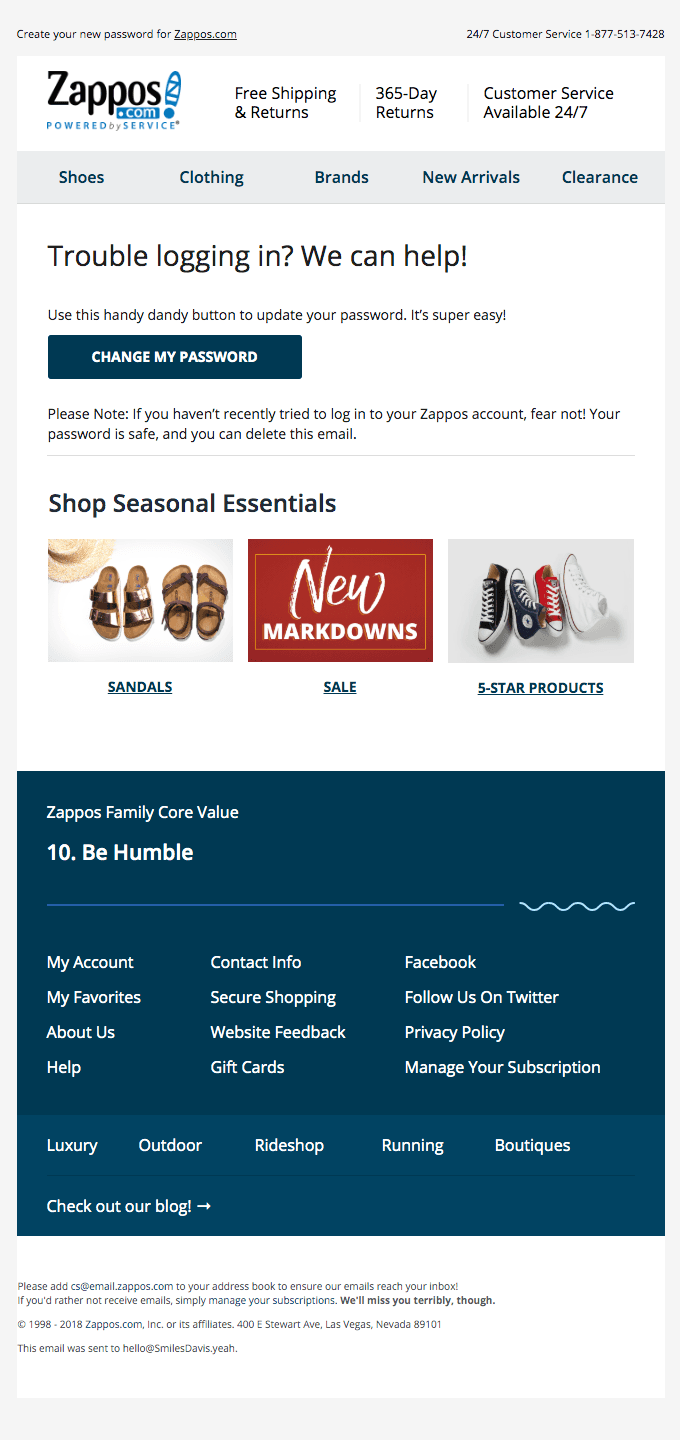 Your Zappos.com (http://zappos.com/) Password