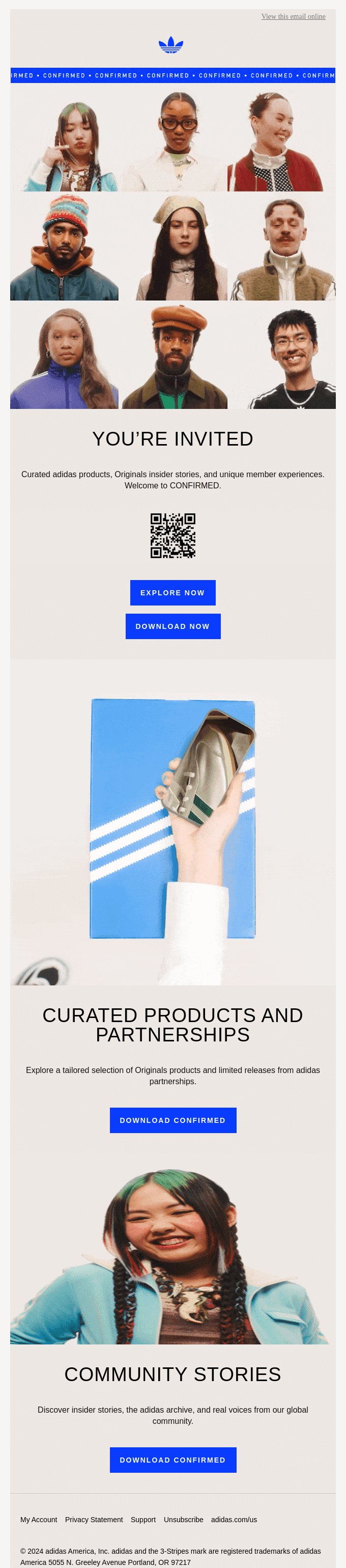 You're invited: adidas CONFIRMED