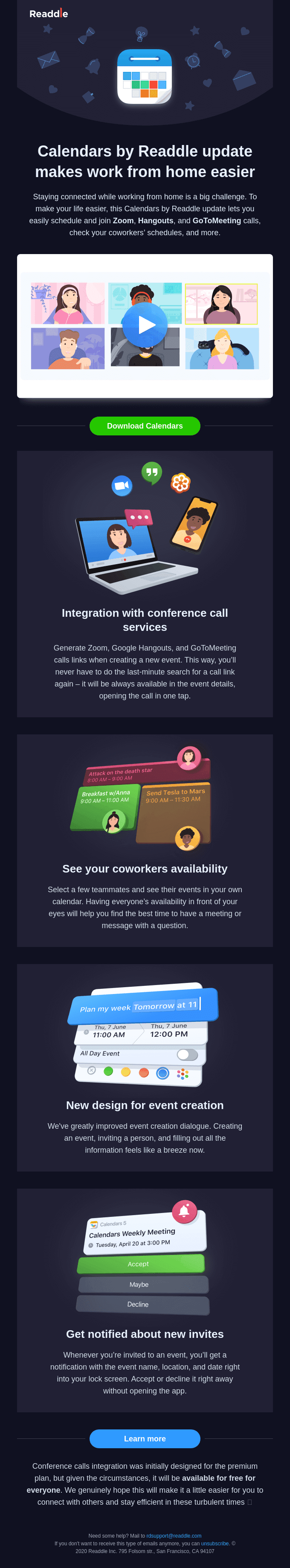 📅 Calendars app adds Zoom integration, coworkers availability, and more