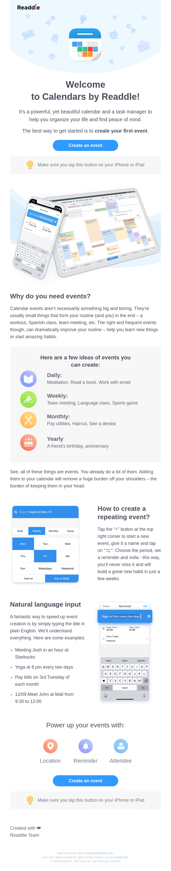 🎉Welcome to Calendars by Readdle