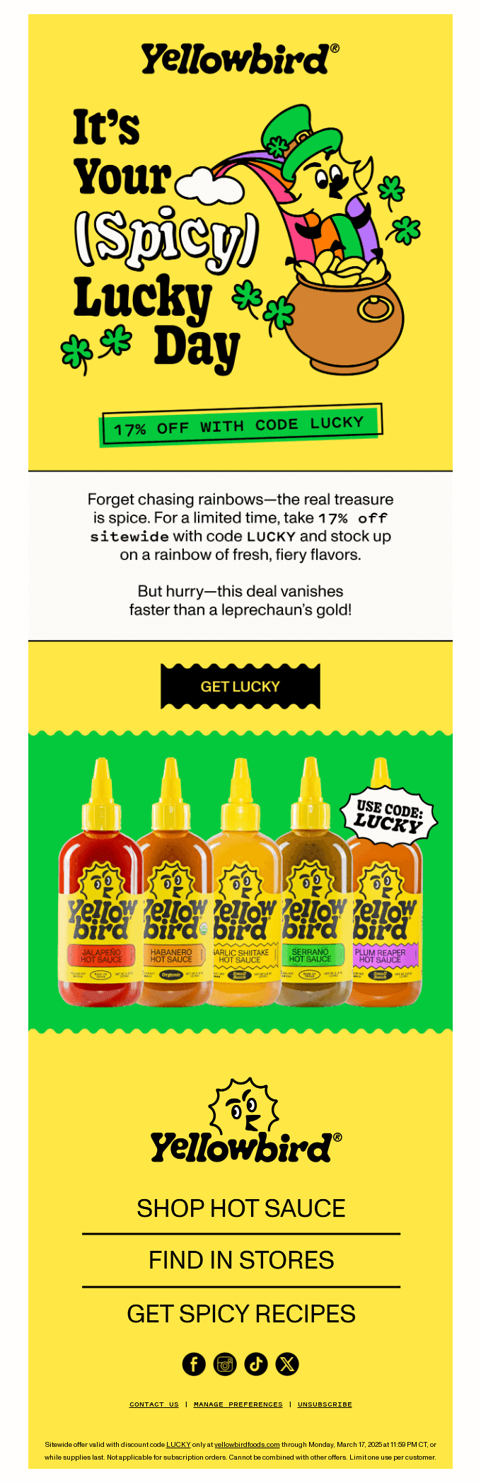 17% Off Your Next Bottle = Lucky You 🍀