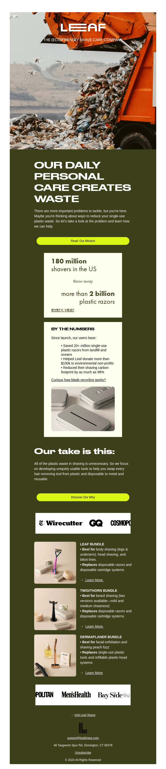 180 Million People Shave with Plastic