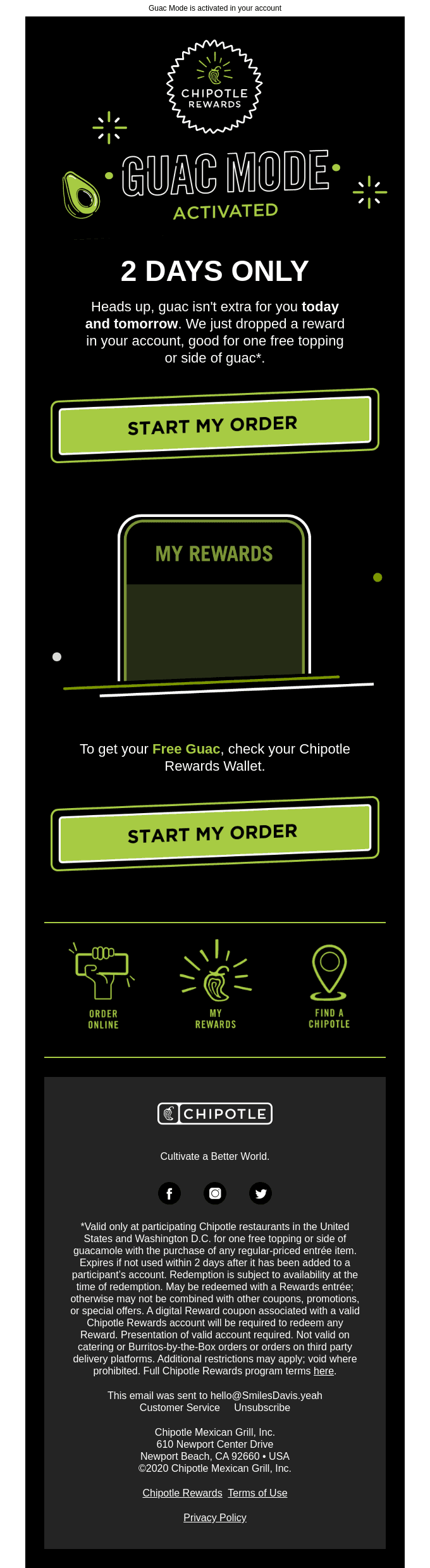 2 days only: go get your FREE GUAC 🥑