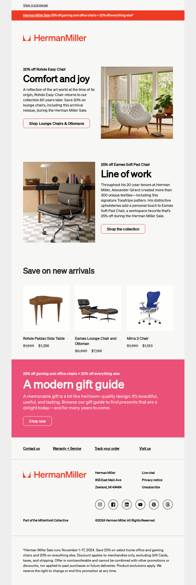 20% off the latest in modern living