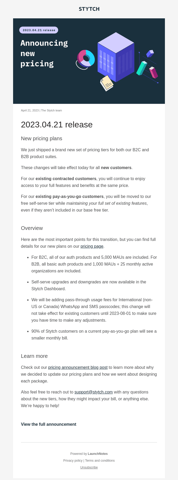 2023.04.21 release | New pricing plans